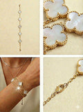 Yellow 5 Charm Quatrefoil Bracelet