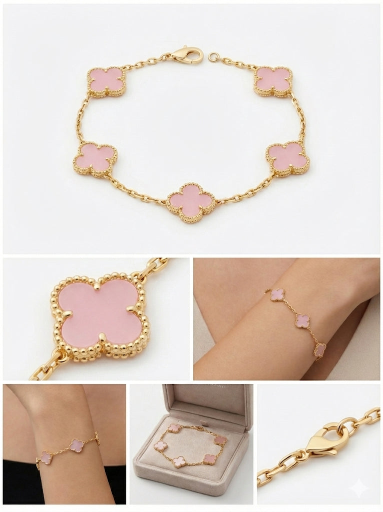 Pink Quatrefoil Bracelet